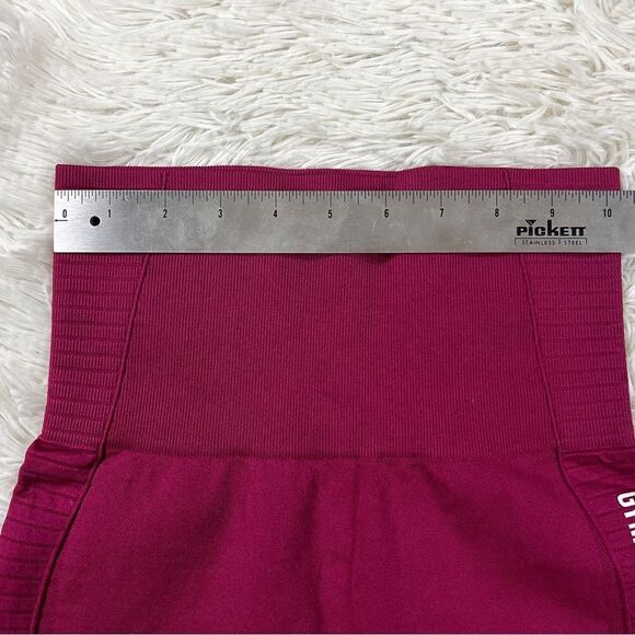 Gymshark Energy Seamless Crop Leggings Maroon Red High Waisted Size XS - Picture 5 of 5
